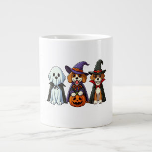 Taza De Café Gigante Perros como fantasmas, brujas y vampiros