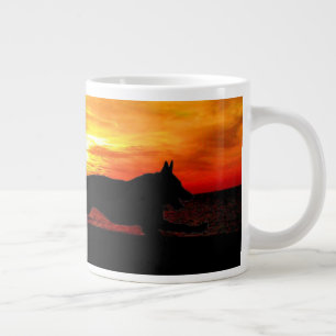 Taza De Café Gigante Perros Corriendo En La Bomba De Amanecer De La Pla