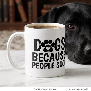 Taza De Café Gigante Perros Porque La Gente Apesta