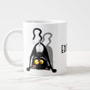 Taza De Café Gigante Personaje de dibujos animados divertido gato al re