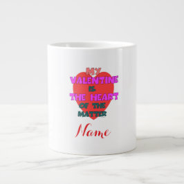 Taza De Café Gigante Personalice MI VALENTÍA EN EL CORAZÓN DEL ASUNTO