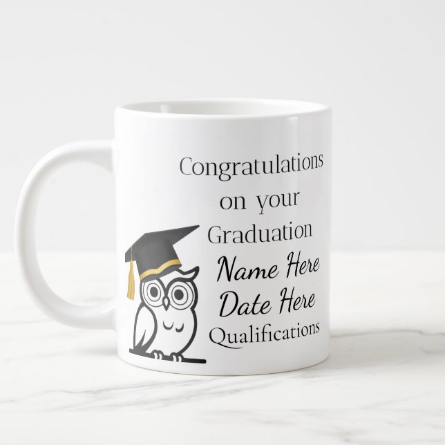 Taza De Café Gigante Personalised Graduation Gift for Her – Custom Name (Izquierda)