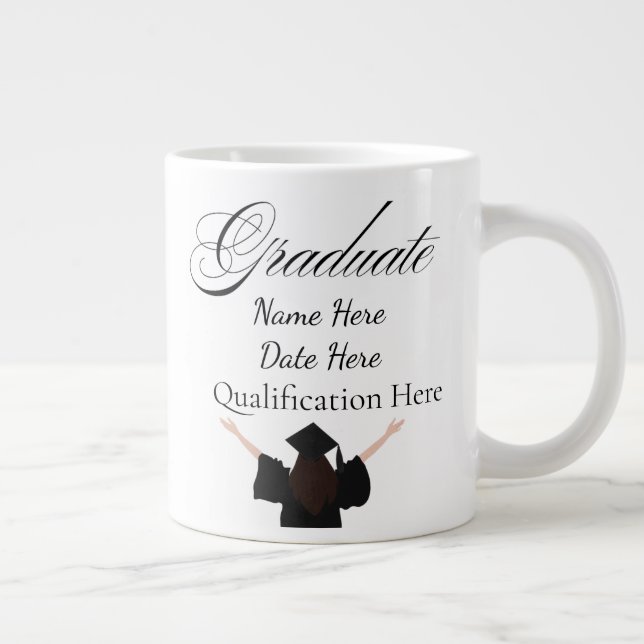 Taza De Café Gigante Personalised Graduation Name, Custom Gift for her (Derecha)