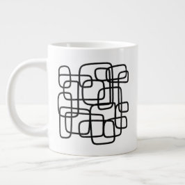 Taza De Café Gigante Personalised Initial Minimalist Abstract Line Art 