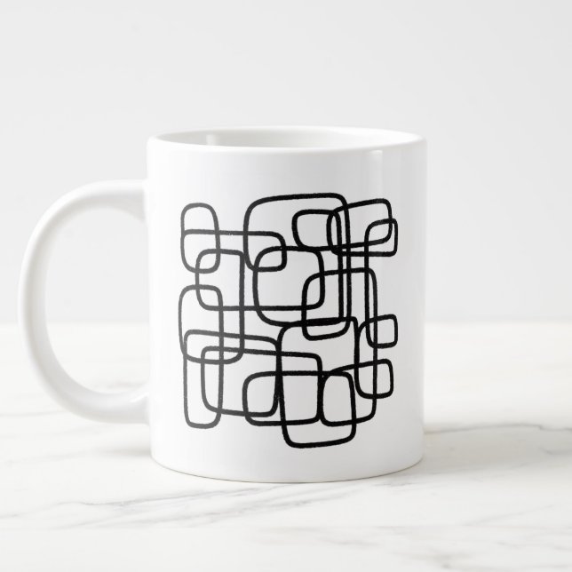 Taza De Café Gigante Personalised Initial Minimalist Abstract Line Art  (Izquierda)