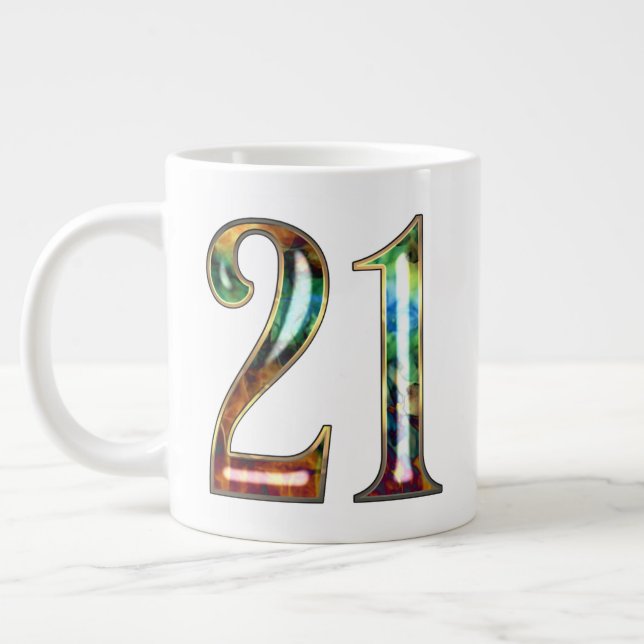 Taza De Café Gigante Personalizable 21 y retención (Izquierda)