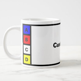 Taza De Café Gigante Personalizable 4 letras palabra Mug