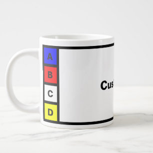 Taza De Café Gigante Personalizable 4 letras palabra Mug