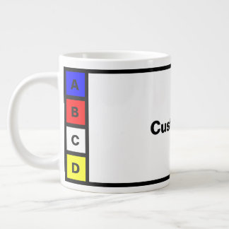 Taza De Café Gigante Personalizable 4 letras palabra Mug