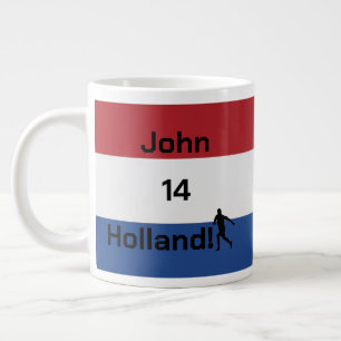 Taza De Café Gigante Personalizable holandés de fútbol
