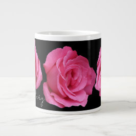 Taza De Café Gigante Personalizable Mary bonito rosa rosa floral