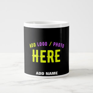 TAZA DE CAFÉ GIGANTE PERSONALIZABLE MODERNO ESTILO NEGRO VERIFICADO MAR