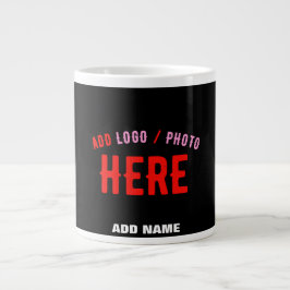 TAZA DE CAFÉ GIGANTE PERSONALIZABLE MODERNO ESTILO NEGRO VERIFICADO MAR