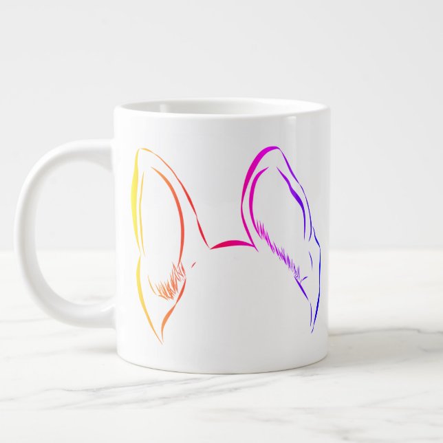 Taza De Café Gigante Personalizable Pastel alemán Oído Jumbo Café Mug (Izquierda)