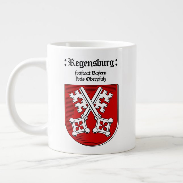 Taza De Café Gigante Personalizable Regensburg Freistaat 20oz (Izquierda)