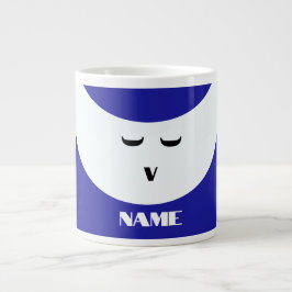 Taza De Café Gigante Personalización de la cara blanca azul
