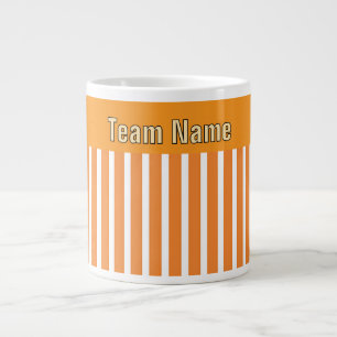 Taza De Café Gigante Personalización de TEAM NOMBRE Naranja franjas bla