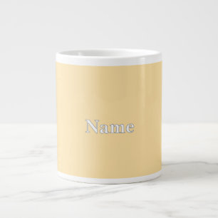 Taza De Café Gigante Personalización del amarillo pálido con nombre