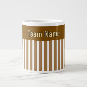 Taza De Café Gigante Personalización del NOMBRE DEL EQUIPO Bandas Blanc