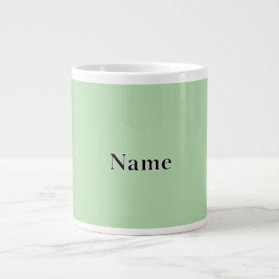 Taza De Café Gigante Personalización del verde pálido con nombre