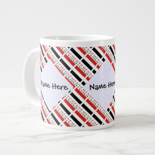 Taza De Café Gigante Personalización negra en mosaico de la bandera yem