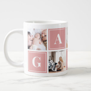 Taza de café gigante personalizada con collage de 