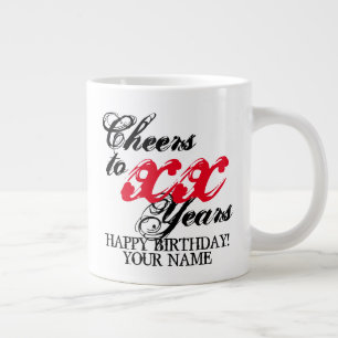 Taza de café gigante personalizada de cumpleaños r