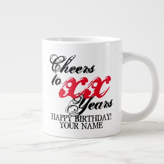 Taza de café gigante personalizada de cumpleaños r (Derecha)