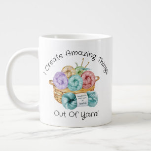 Taza de café gigante personalizada tejida al croch