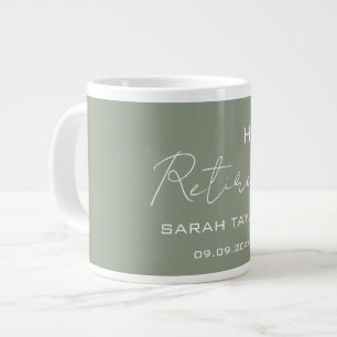Taza de café gigante personalizada verde salvia fe