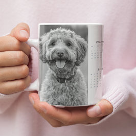 Taza De Café Gigante Personalizado 2025 Perro calendario Mug con la fot