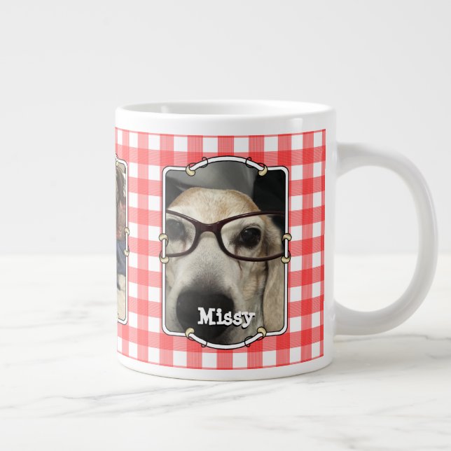 Taza De Café Gigante Personalizado 3 Foto País Mascota de la placa de v (Derecha)