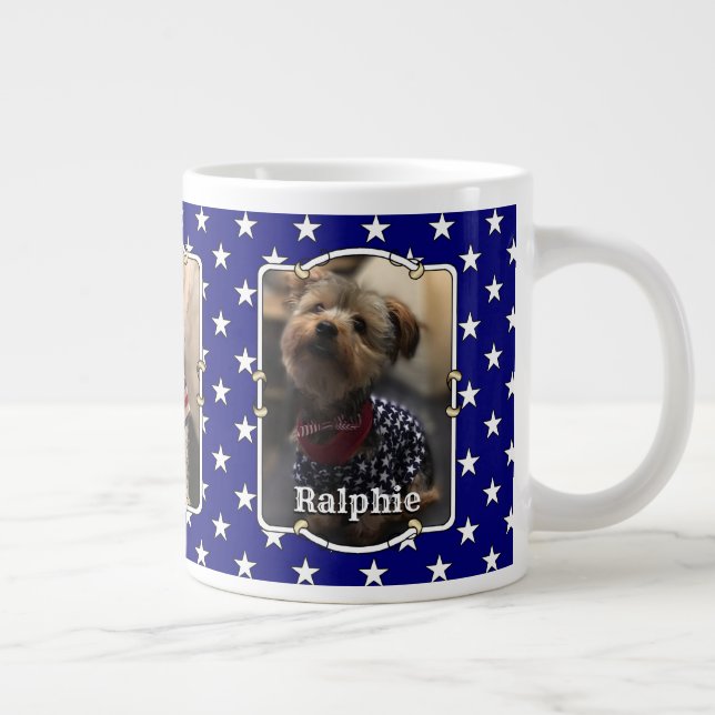Taza De Café Gigante Personalizado 3 Fotos Estados Unidos Bandera Patri (Derecha)