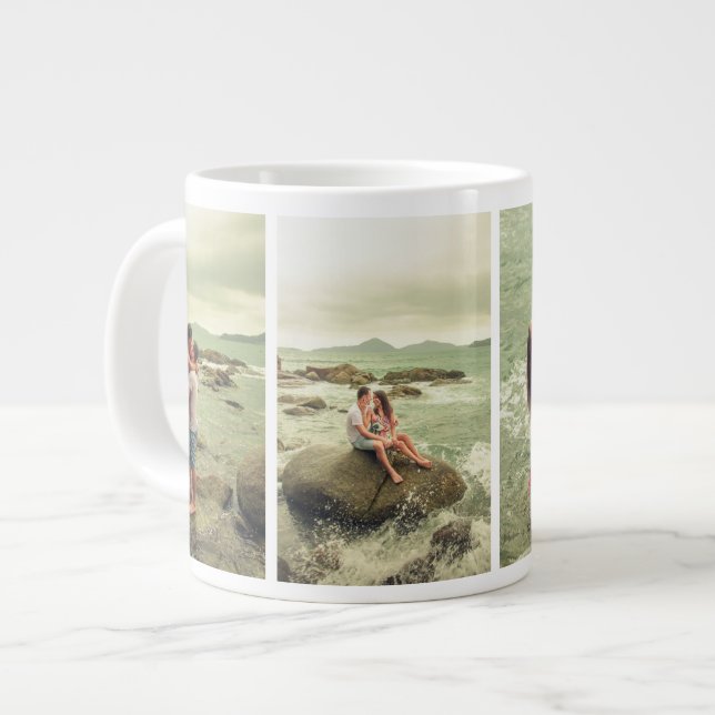 Taza De Café Gigante Personalizado 4 Collage de fotos Café Mug (Izquierda)