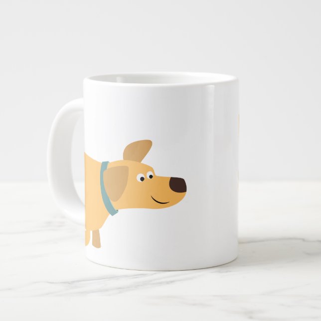 Taza De Café Gigante Personalizado Amarillo Labrador Jumbo Mug (Izquierda)