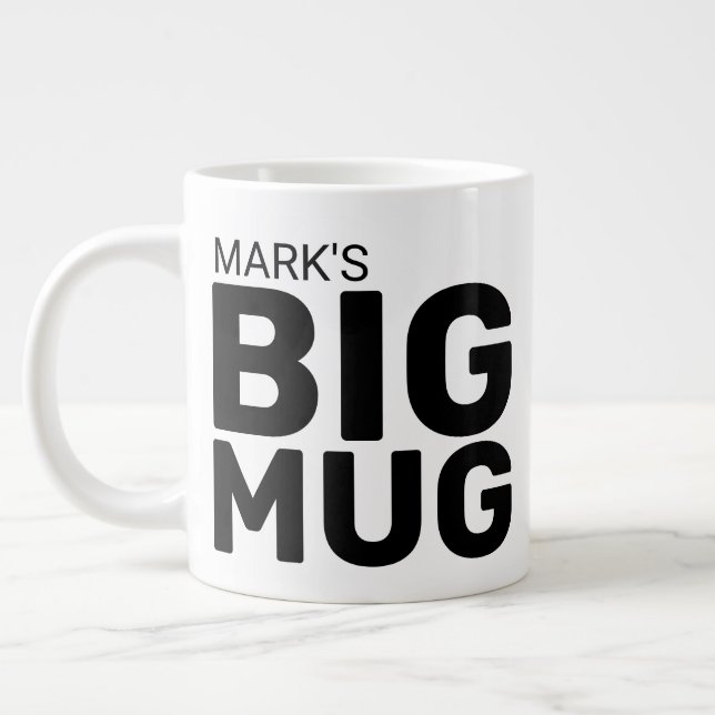 Taza De Café Gigante Personalizado Añadir su nombre Big Specialty Mug (Izquierda)