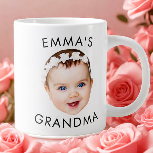 Taza De Café Gigante Personalizado Baby Face Mug Mom Abuela Grandpa Bir