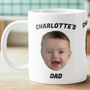 Taza De Café Gigante Personalizado Baby Face Mug, Personalizado New Dad