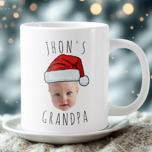 Taza De Café Gigante Personalizado Baby Face Santa Hat Navidad Foto