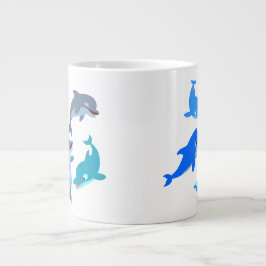 Taza De Café Gigante Personalizado Cute Dolphin Pod