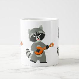Taza De Café Gigante Personalizado Cute Raccoon Jugando Banjo