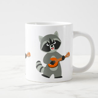Taza De Café Gigante Personalizado Cute Raccoon Jugando Banjo