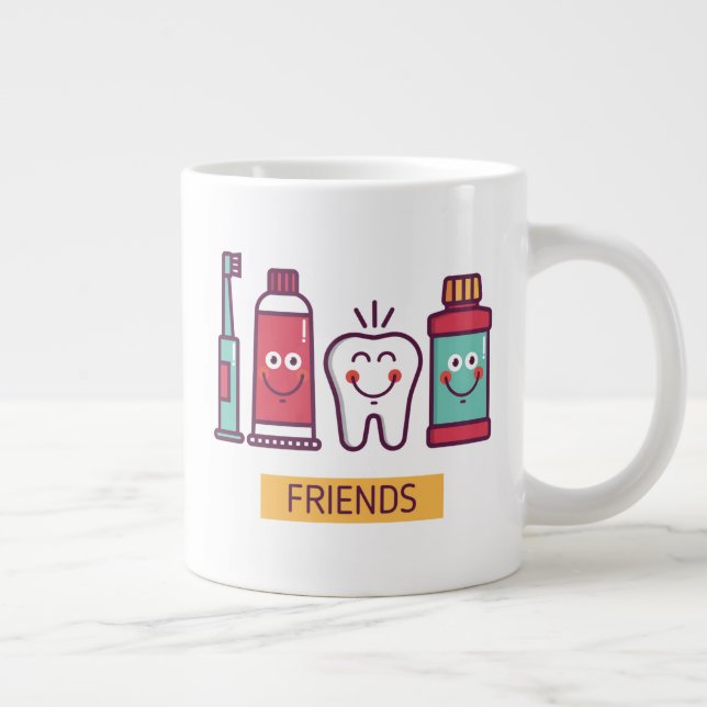 Taza De Café Gigante Personalizado de amigos de atención oral (Derecha)