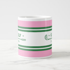 Taza De Café Gigante Personalizado de golf rosa y verde personalizado