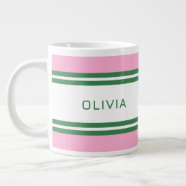 Taza De Café Gigante Personalizado de golf rosa y verde personalizado