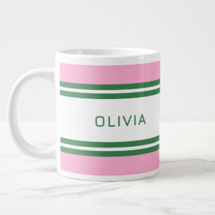 Taza De Café Gigante Personalizado de golf rosa y verde personalizado