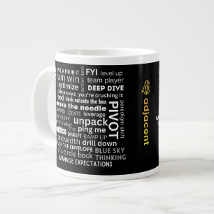 Taza De Café Gigante Personalizado de nube de palabras divertidas Mug l