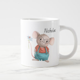 Taza De Café Gigante Personalizado de ratón pequeño lindo café tafetán