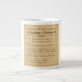 Taza De Café Gigante Personalizado de tarjetas de recetas Heirloom Fa m