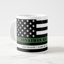 Taza De Café Gigante Personalizado delgada línea verde bandera de los E